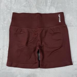 DFYNE Impact Shorts 4.5" Chocolate Brown Women Medium Biker Gym Workout Seamless